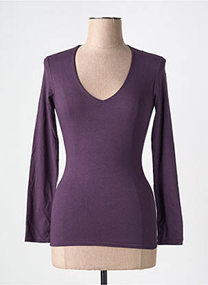 Top coupe cintrée manches longues violet RENDEZ-VOUS femme