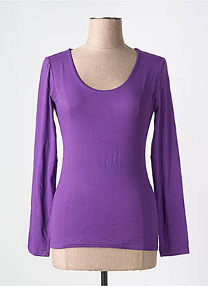 Top coupe cintrée manches longues violet RENDEZ-VOUS femme