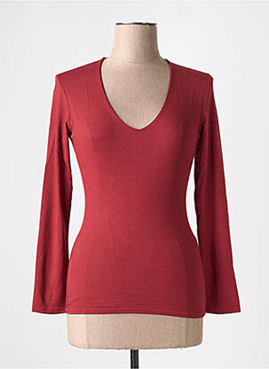 Top coupe cintrée manches longues rouge RENDEZ-VOUS femme