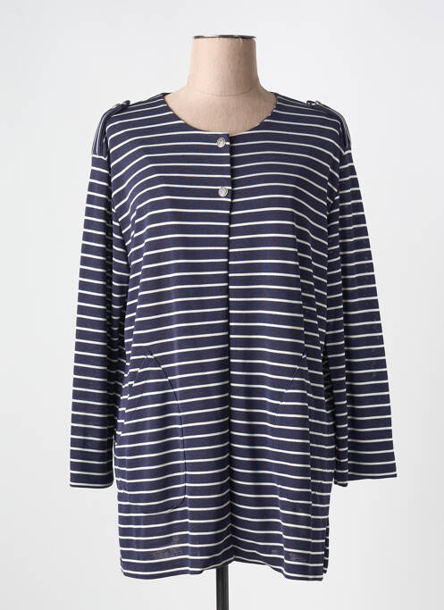 Gilet manches longues bleu KAKIE pour femme