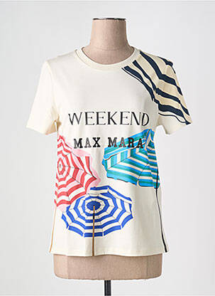 T-shirt imprimé fantaisie manches courtes beige WEEKEND MAXMARA femme