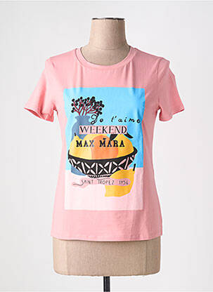 T-shirt sérigraphie manches courtes rose WEEKEND MAXMARA femme