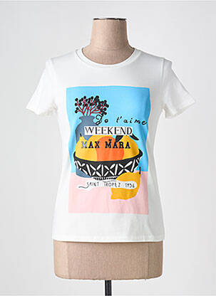 T-shirt sérigraphie manches courtes blanc WEEKEND MAXMARA femme