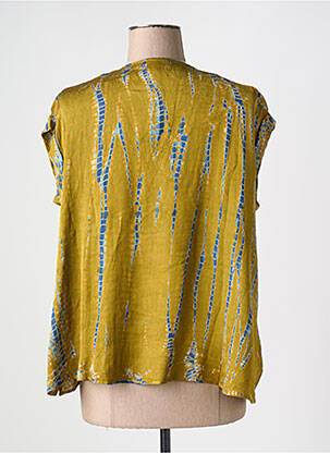 Blouse col v manches courtes vert BELLA JONES femme