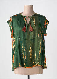 Blouse manches courtes manches courtes vert fonce BELLA JONES femme