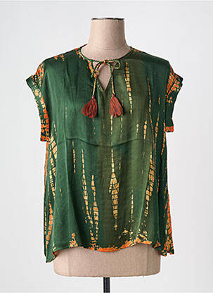 Blouse manches courtes manches courtes vert fonce BELLA JONES femme