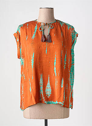 Blouse manches courtes manches courtes orange BELLA JONES femme