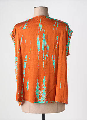 Blouse col v manches courtes orange BELLA JONES femme
