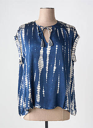 Blouse manches courtes manches courtes bleu BELLA JONES femme