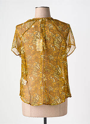 Blouse légère et transparente manches courtes jaune BELLA JONES femme