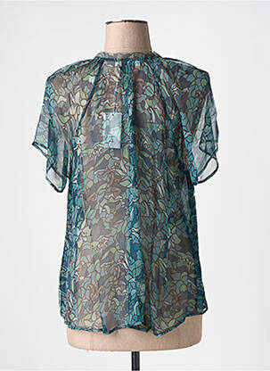 Blouse légère et transparente manches courtes bleu BELLA JONES femme
