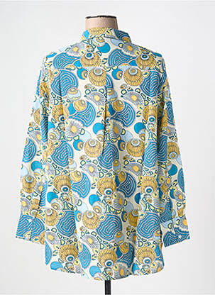 Chemisier imprimé fantaisie manches longues bleu BELLA JONES femme