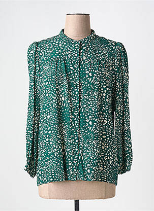 Chemisier imprimé fantaisie manches longues vert GERARD DAREL femme