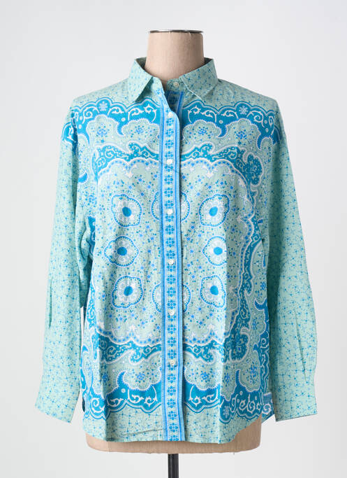 Chemisier imprimé fantaisie manches longues bleu BELLA JONES femme