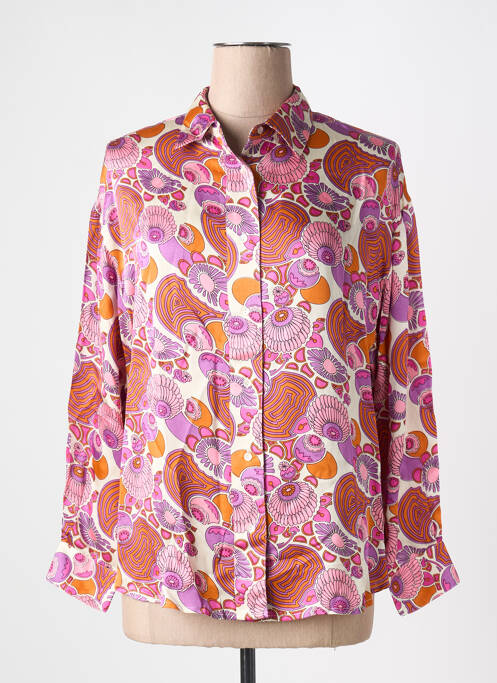 Chemisier imprimé fantaisie manches longues rose BELLA JONES femme