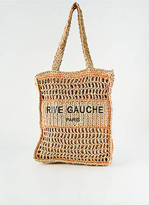 Sac fermeture zippée forme rectangulaire orange RIVE GAUCHE femme
