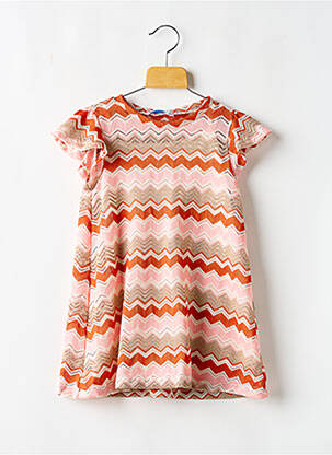 Robe courte doublure manches courtes orange MAYORAL fille