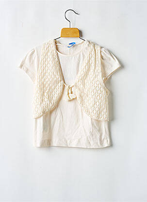 T-shirt coupe droite manches courtes beige MAYORAL fille