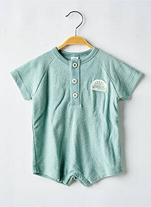 Barboteuse col rond vert PETIT BATEAU enfant