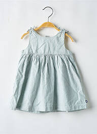 Robe courte tissage popeline sans manche bleu PETIT BATEAU fille