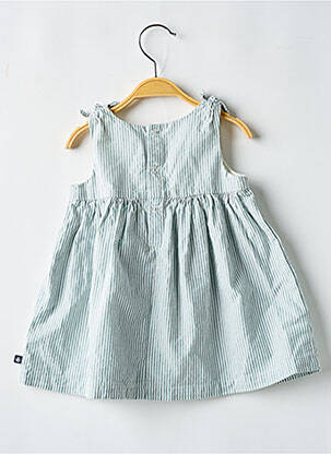 Robe courte tissage popeline sans manche bleu PETIT BATEAU fille
