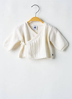 Gilet manches longues coupe droite blanc PETIT BATEAU enfant