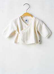 Gilet manches longues coupe droite blanc PETIT BATEAU enfant