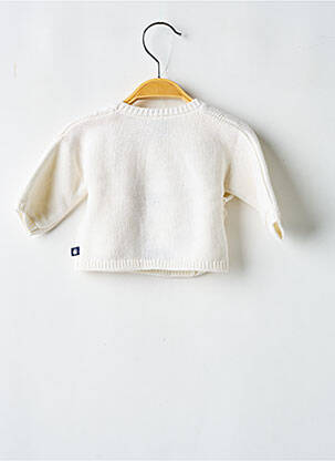Gilet manches longues coupe droite blanc PETIT BATEAU enfant