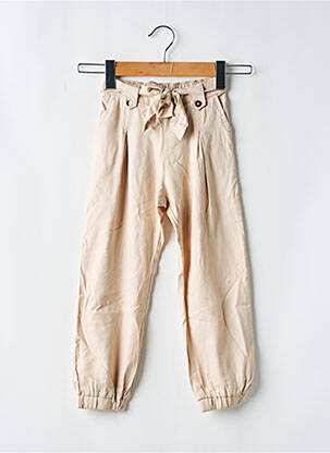 Pantalon droit fermeture zippée sous rabat boutonné taille élastique beige MAYORAL fille