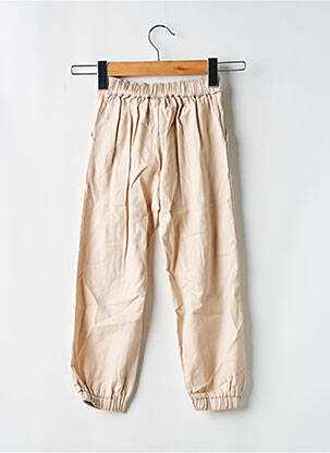 Pantalon droit tissage popeline taille élastique beige MAYORAL fille