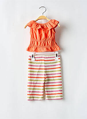 Ensemble pantalon maille fine orange MAYORAL fille