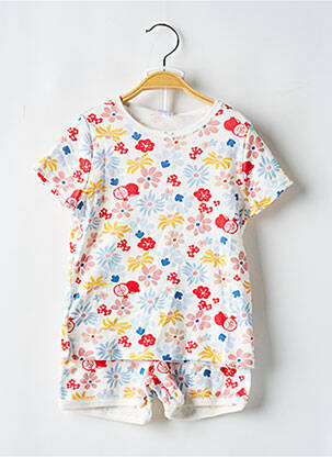 Ensemble short imprimé fleurs blanc PETIT BATEAU fille