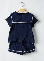 Ensemble short bleu PETIT BATEAU pour fille seconde vue