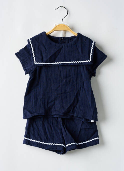 Ensemble short bleu PETIT BATEAU pour fille