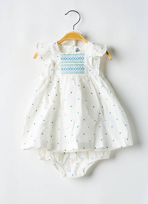 Robe courte blanc PETIT BATEAU pour fille