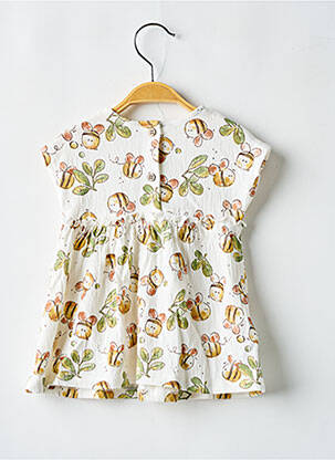 Robe mi-longue manches courtes manches courtes blanc MAYORAL fille