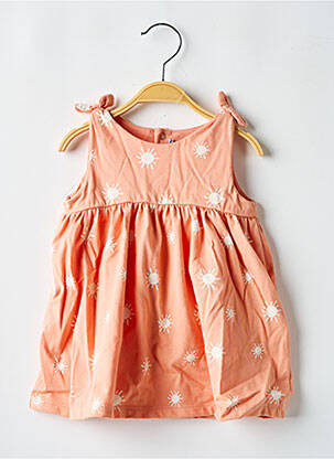 Robe mi-longue sans manche sans manche orange PETIT BATEAU fille