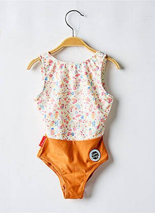 Maillot de bain 1 pièce imprimé fantaisie beige HELLO HOSSY fille