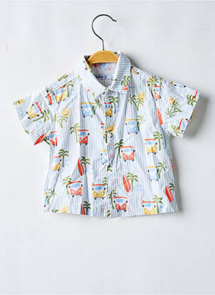 Chemise manches courtes imprimé fantaisie bleu MAYORAL garçon
