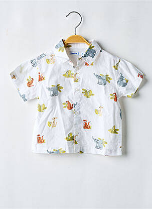 Chemise manches courtes imprimé fantaisie blanc MAYORAL garçon
