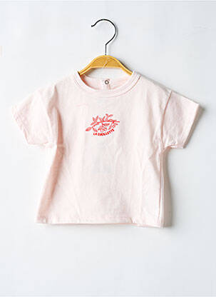 T-shirt fermeture boutonnée au dos manches courtes rose PETIT BATEAU fille