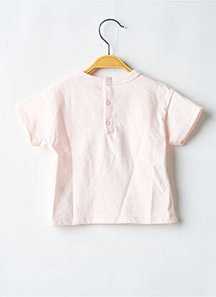 T-shirt fermeture boutonnée au dos manches courtes rose PETIT BATEAU fille