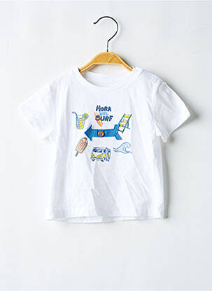 Sous-pull col rond manches courtes blanc MAYORAL garçon
