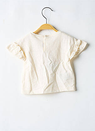 Top coupe droite manches courtes beige MAYORAL fille