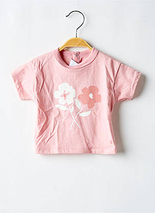 T-shirt fermeture boutonnée au dos manches courtes rose PETIT BATEAU fille