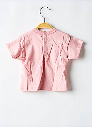 T-shirt fermeture boutonnée au dos manches courtes rose PETIT BATEAU fille