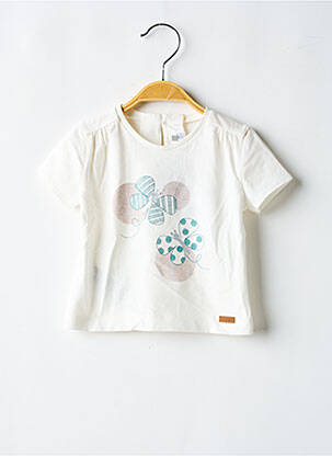 T-shirt fermeture boutonnée au dos manches courtes blanc MAYORAL fille