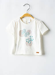 T-shirt fermeture boutonnée au dos manches courtes blanc MAYORAL fille