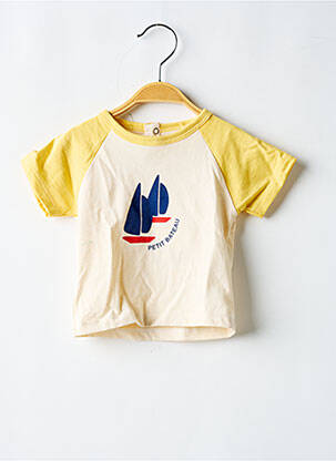 T-shirt coupe droite manches courtes jaune PETIT BATEAU garçon