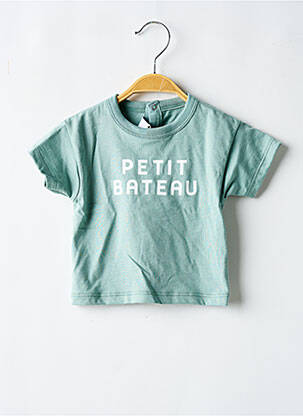 T-shirt coupe droite manches courtes vert PETIT BATEAU enfant